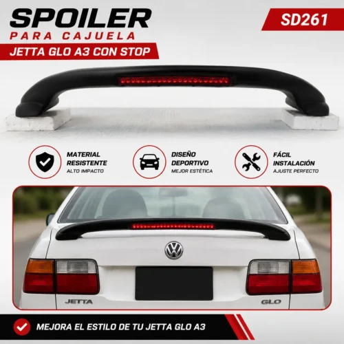 SD261 Spoiler para cajuela Jetta GLO A3 con stop 1993 — 1998