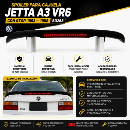 Spoiler para cajuela Jetta A3 VR6 con stop 1993 — 1998