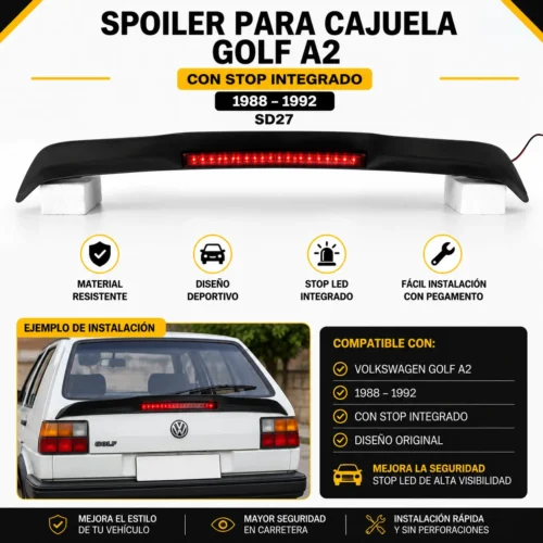 Spoiler para cajuela Golf A2 con stop 1988 — 1992