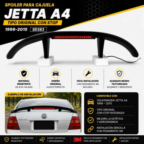SD383 Spoiler para cajuela Jetta A4 tipo original con stop 1999-2015