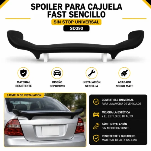 Spoiler para cajuela fast sencillo sin stop universal