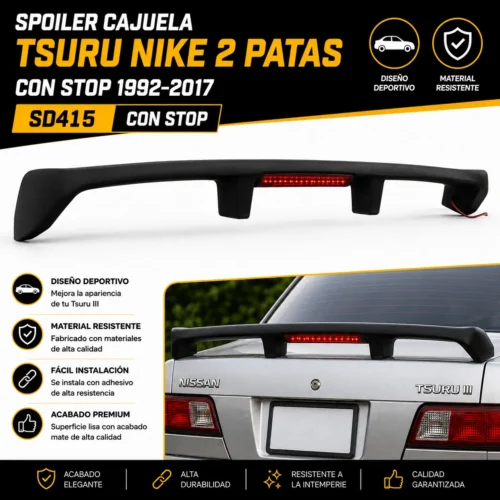 Spoiler cajuela Tsuru nike 2 patas con stop 1992—2017