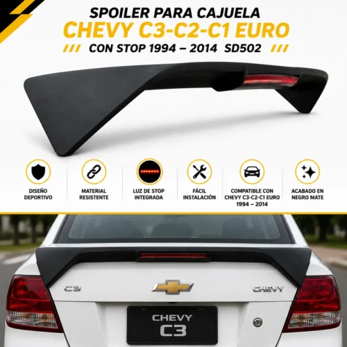 Spoiler para cajuela Chevy C3-C2-C1 euro con stop 1994 — 2014
