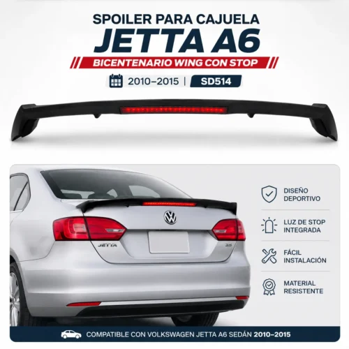 SD514 Spoiler para cajuela Jetta A6 Bicentenario wing con stop 2010—2015