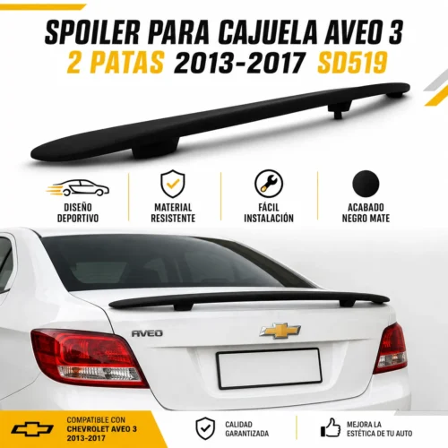 SPOILER PARA CAJUELA AVEO 3 PATAS 2013-2017