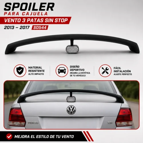 SD544 Spoiler para cajuela Vento 3 patas sin stop 2013 — 2017