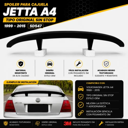 SD547 Spoiler para cajuela Jetta A4 tipo original sin stop 1999 — 2015