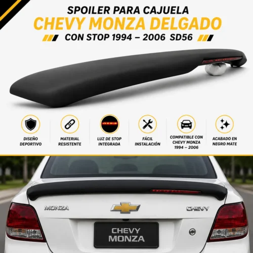 Spoiler para cajuela Chevy monza delgado con stop 1994 — 2006