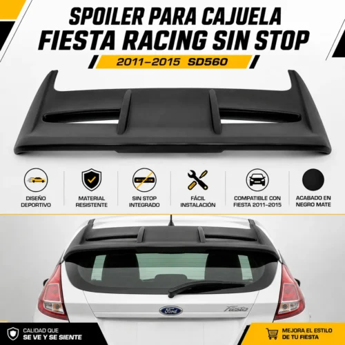 Spoiler para cajuela Fiesta racing sin stop 2011 — 2015