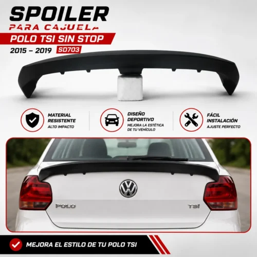 SD703 Spoiler para cajuela Polo TSI Sin Stop 2015 — 2019