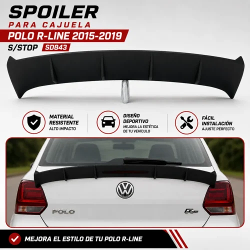 SD843 Spoiler cajuela polo R-LINE 2015-2019 S/STOP