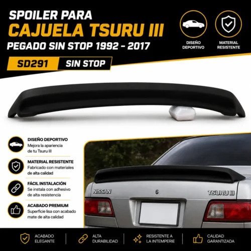 Spoiler para cajuela Tsuru III pegado sin stop 1992 — 2017