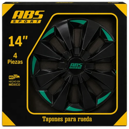 TAPÓN ABS SPORT LINEA TUNING RIN 14 VERDE MOD. 54