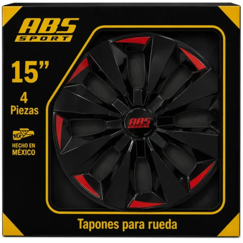 TAPÓN ABS SPORT LINEA TUNING RIN 15 ROJO MOD. 47
