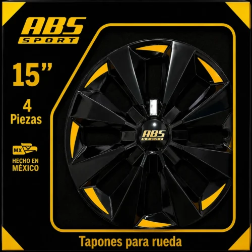 TAPÓN ABS SPORT LINEA TUNING RIN 15 AMARILLO MOD. 48