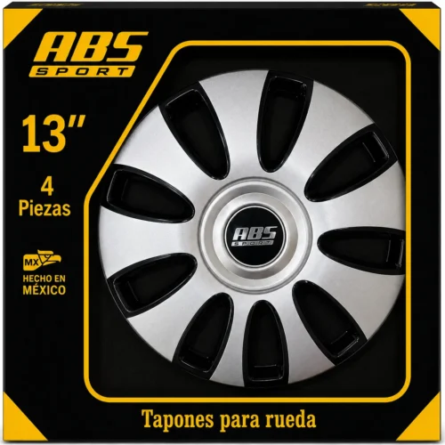 TAPÓN ABS LINEA BICOLOR RIN 13 GRIS/NEG MOD. TUR 13