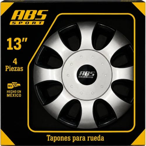 TAPÓN ABS LINEA BICOLOR RIN 13 GRIS/NEG MOD. TA02