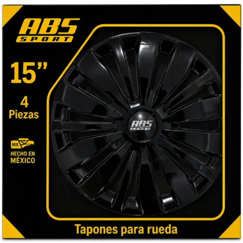 TAPON DE RUEDA UNIVERSAL RIN 15 MOD LES-0020 NEGRO