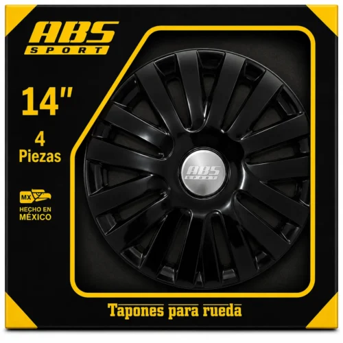 TAPÓN ABS SPORT LINEA ESPECIAL RIN 14 COLOR NEGRO MOD. GOL