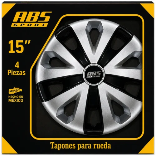 TAPÓN ABS SPORT LINEA ESPECIAL RIN 15 COLOR GRIS/NEG MOD. VERSA