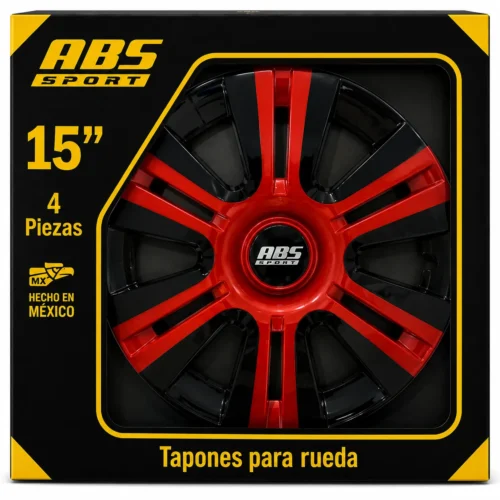 TAPON MARCA ABS SPORT LINEA ESPECIALES TIPO URVAN BICOLOR NEGRO - ROJO