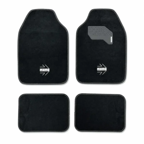 TAP-MO154NW TAPETE MOMO TIPO ALFOMBRA 4 PIEZAS NEGRO CON BLANCO