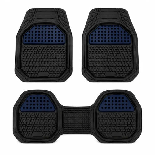 TAPETE 3 PIEZAS CHAROLA CARBON-AZUL (JGO)