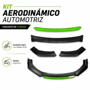 LIP SPOILER UNIVERSAL 183CM NEGRO CON  BORDE GREEN (JUEGO)