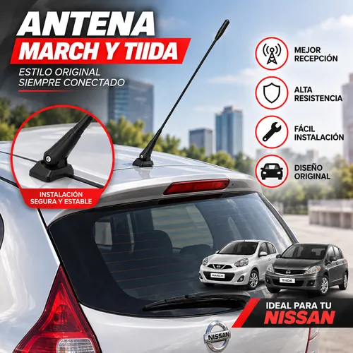 ANTENA COMPLETA PARA TOLDO CON CABLE PARA MARCH Y TIIDA (PIEZA)