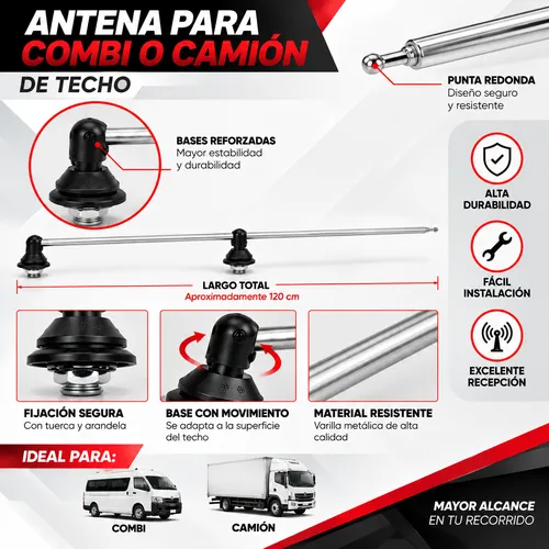 ANTENA LATERAL DE 4 SECCIONES PARA COMBI O CAMIÓN. (PIEZA)
