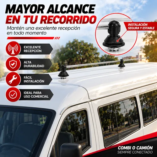 ANTENA LATERAL DE 4 SECCIONES PARA COMBI O CAMIÓN. (PIEZA)