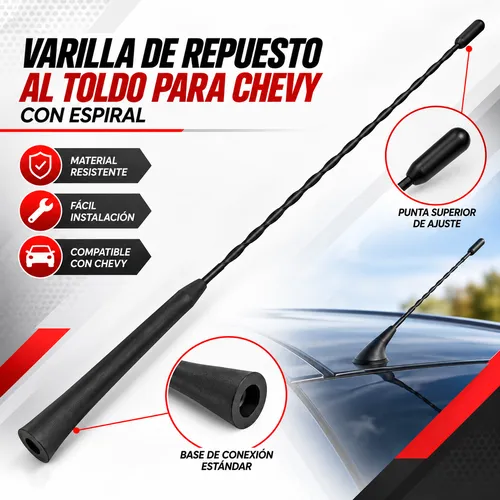 VARILLA DE REPUESTO AL TOLDO PARA CHEVY CON ESPIRAL. (PIEZA)