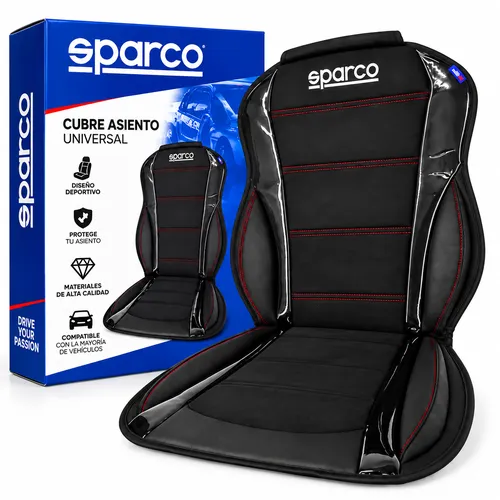 RESPALDO VENTILADO ERGONOMICO CON FIBRA NEGRO SPARCO