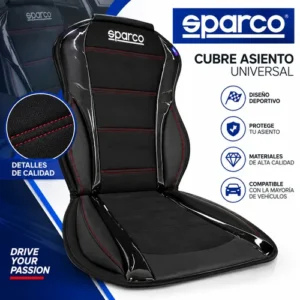 RESPALDO VENTILADO ERGONOMICO CON FIBRA NEGRO SPARCO
