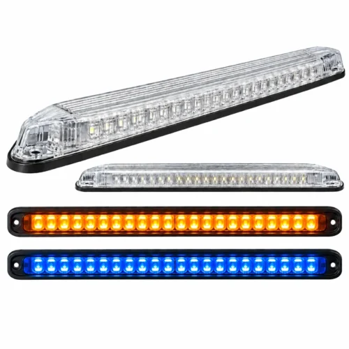 PLAFON UNIVERSAL LATERAL 24 LEDS BICOLOR 25 X 4 X 3CM 12/24V AMBAR/AZUL APARATO ALUMBRADO SENAL UNIV. (PZA)