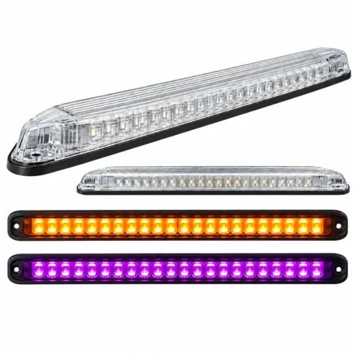 PLAFON UNIVERSAL LATERAL 24 LEDS BICOLOR 25 X 4 X 3CM 12/24V AMBAR/MORADO APARATO ALUMBRADO SENAL UNIV. (PZA)