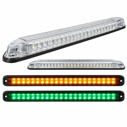 PLAFON UNIVERSAL LATERAL 24 LEDS BICOLOR 25 X 4 X 3CM 12/24V AMBAR/VERDE APARATO ALUMBRADO SENAL UNIV. (PZA)
