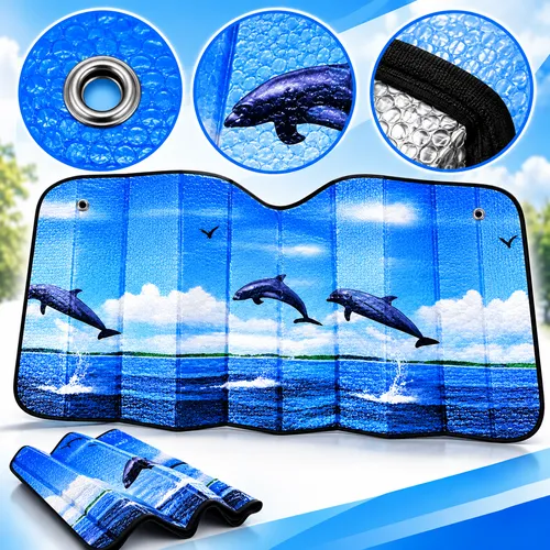 PARA SOL BURBUJA SENCILLA DE 130X60 CM DELFINES (PIEZA)