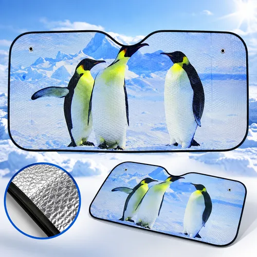 PARA SOL BURBUJA SENCILLA DE 130X60 CM PINGUINOS (PIEZA)