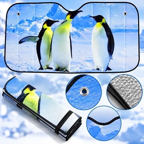 PARA SOL BURBUJA SENCILLA DE 130X60 CM PINGUINOS (PIEZA)