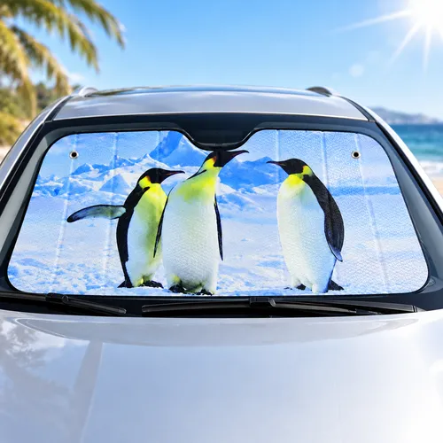 PARA SOL BURBUJA SENCILLA DE 130X60 CM PINGUINOS (PIEZA)