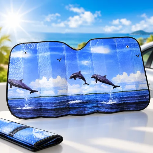 PARASOL DOBLE BURBUJA DE 146X70 CM DE DELFINES (PIEZA)