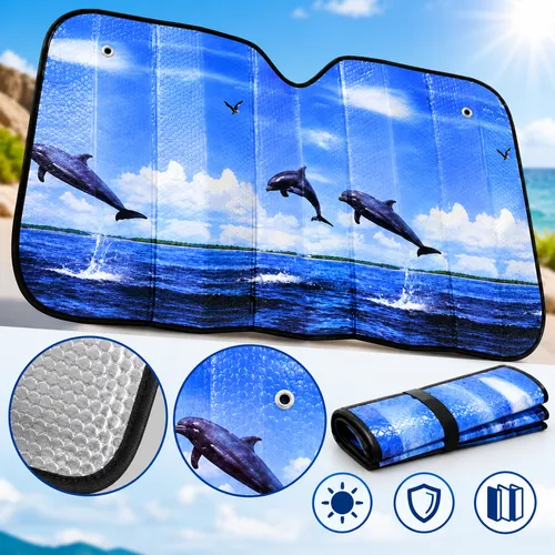 PARASOL DOBLE BURBUJA DE 146X70 CM DE DELFINES (PIEZA)
