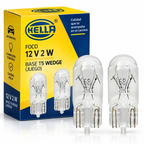 FOCO HELLA 12V 2W BASE T5 WEDGE (JUEGO)