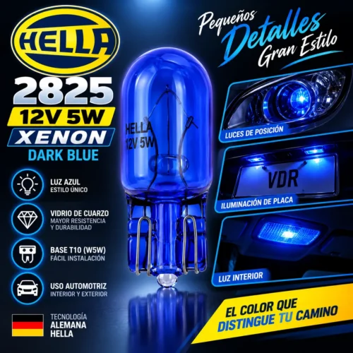 FOCO HELLA XENON 2825 12V 5W DARK BLUE