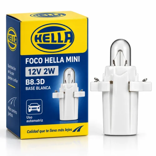 FOCO HELLA MINI 12V 2W B8.3D BASE BLANCA