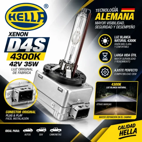 FOCO HELLA XENON D3S 4300 K, 42V, 35W"