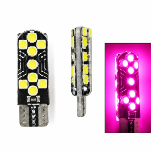 FOCO82:PINK FOCO DE LED AUTOMOTRIZ 2PCS/BLISTER LUZ ROSA (PAR)