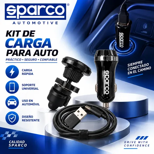 KIT SPARCO ADAPTADOR, CABLE TIPO C, SOPORTE CELULAR