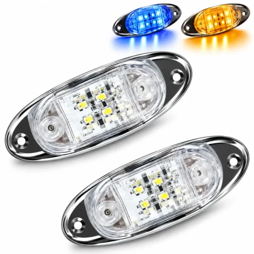 PLAFON UNIVERSAL LATERAL 12 LEDS BICOLOR 12/24V AMBAR/AZUL APARATO ALUMBRADO SENAL UNIV. (PAR)